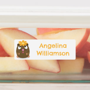 Cute guinea pig happy cartoon personalized labels