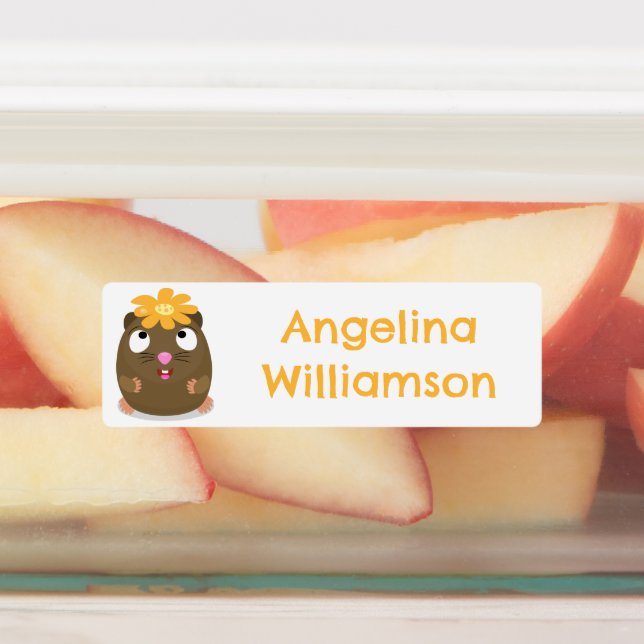 Cute guinea pig happy cartoon personalized labels (Affixed)