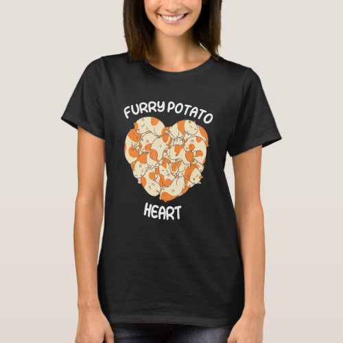 Cute Guinea Pig Heart Furry Potato  2 T_Shirt