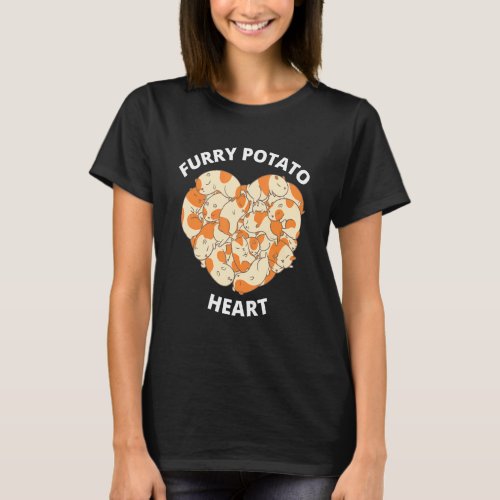 Cute Guinea Pig Heart Furry Potato  4 T_Shirt