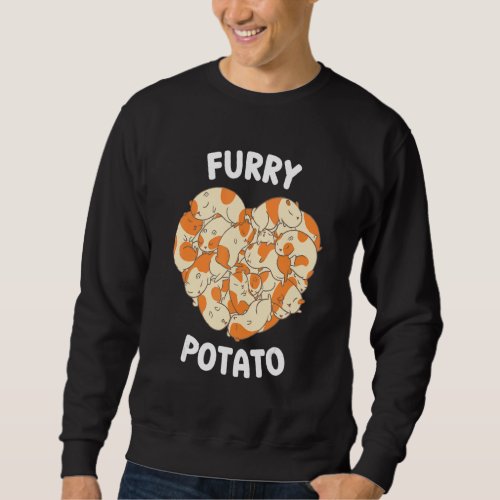 Cute Guinea Pig Heart Furry Potato  5 Sweatshirt
