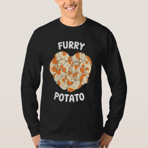 Cute Guinea Pig Heart Furry Potato  5 T_Shirt