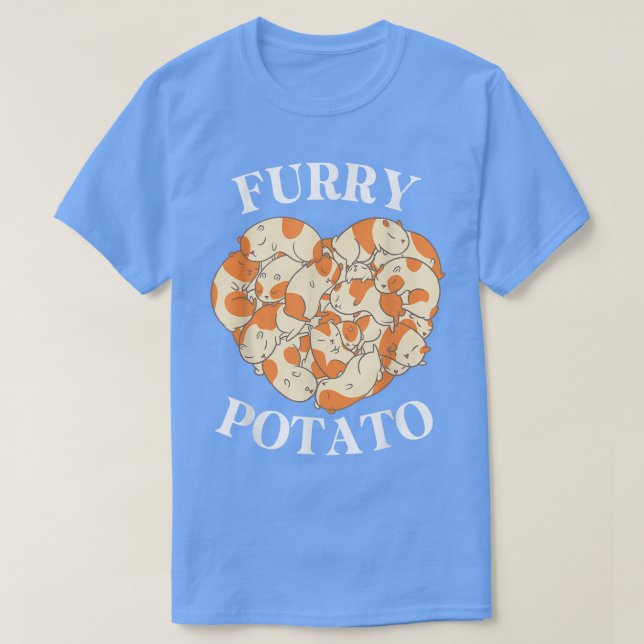Cute Guinea Pig Heart Furry Potato Lover758  T-Shirt (Design Front)