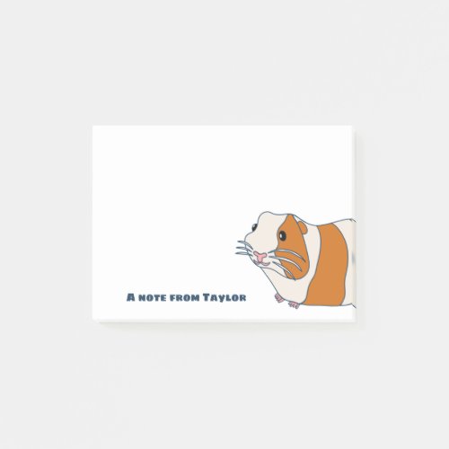 Cute Guinea Pig Illustration Personalized Post_it Notes