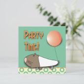 Cute Guinea Pig Kids Birthday Party Invitation (Standing Front)