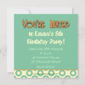 Cute Guinea Pig Kids Birthday Party Invitation (Back)