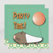 Cute Guinea Pig Kids Birthday Party Invitation (Front/Back)