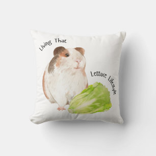 Cute Guinea Pig Lifestyle Funny Pet Quote Throw Pillow