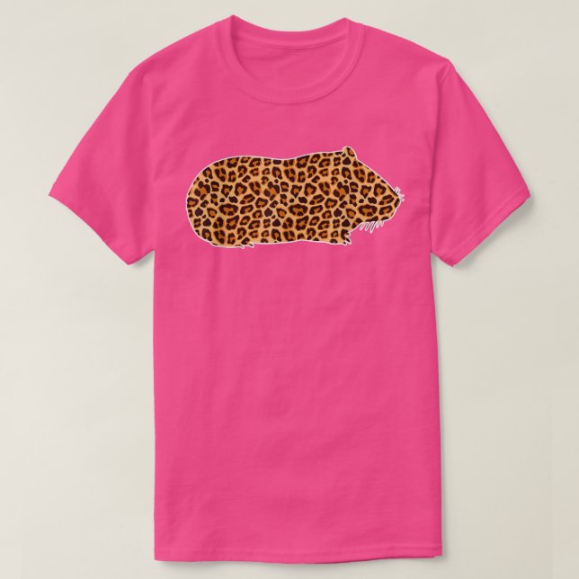 Cute Guinea Pig Lover Pet Animal Print Leopard Gir T-Shirt (Design Front)