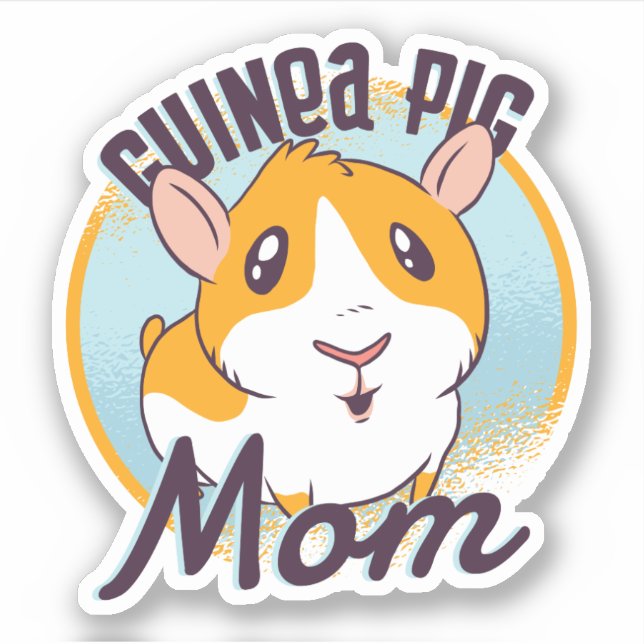 Cute Guinea Pig Mom Kawaii Piggy Teen Kids Girls Sticker (Front)