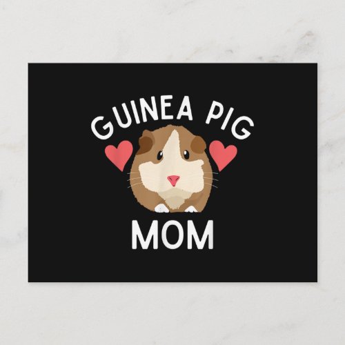 Cute Guinea Pig Mom Lover Gift Red Hearts Funny Postcard