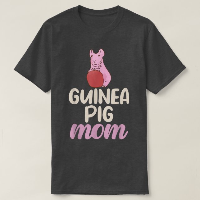 Cute Guinea Pig Mom  T-Shirt (Design Front)