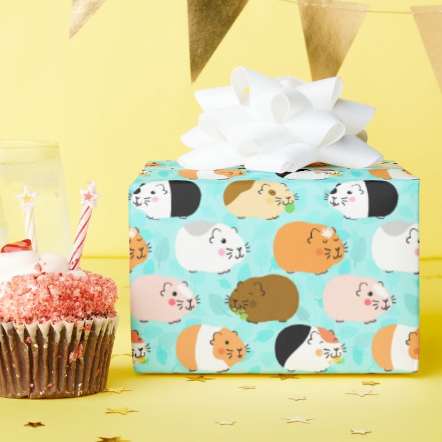 Cute Guinea Pig Pattern Wrapping Paper (Birthday Party)