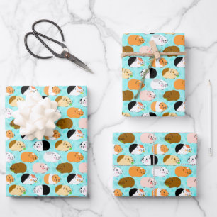 Cute Guinea Pig Pattern Wrapping Paper Sheets