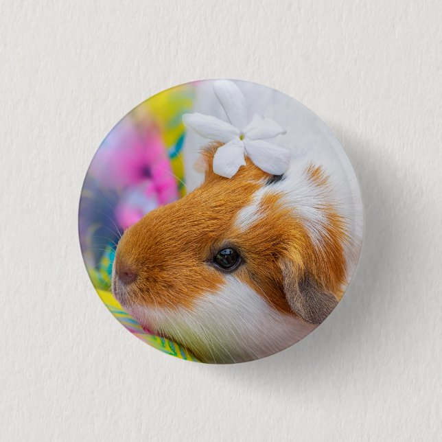 Cute Guinea Pig Pet Button (Front)