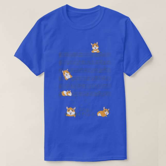 Cute Guinea Pig Playing Music Note Clef Musician A T-Shirt (Design Front)