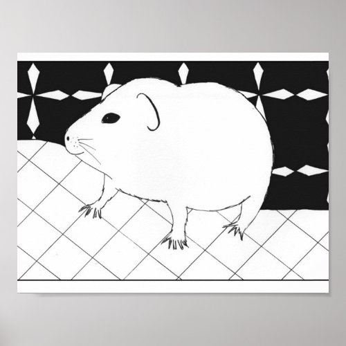 Cute guinea pig poster