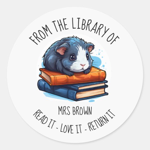 Cute Guinea Pig Reading Books Sticker | Book Lover