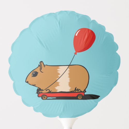 Cute Guinea Pig Riding a Cart Balloon