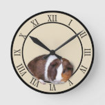 Cute Guinea Pig Round Clock at Zazzle