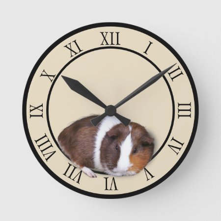 Cute Guinea Pig Round Clock