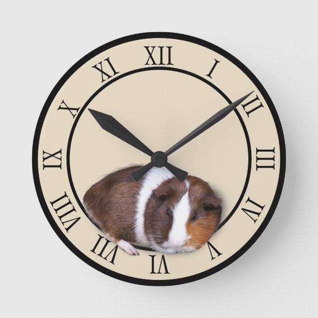 Cute Guinea Pig Round Clock (Front)