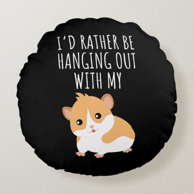 Cute Guinea Pig Round Pillow (Front)