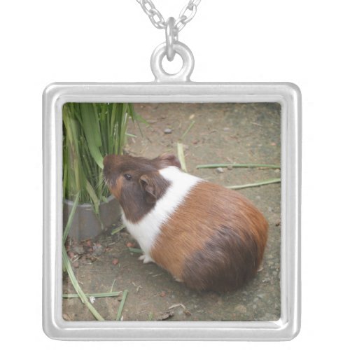 Cute Guinea Pig Silver Plated Necklace