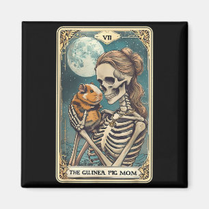 Cute guinea pig skeleton mom tarot card owner petC Magnet