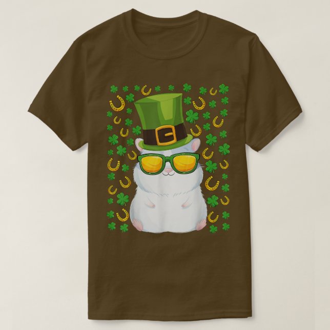 Cute guinea pig st Patricks day hat shamrock guine T-Shirt (Design Front)