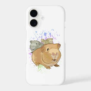 Cute Guinea Pig Trio Rainbow Paint Splash Animal iPhone 17 Case