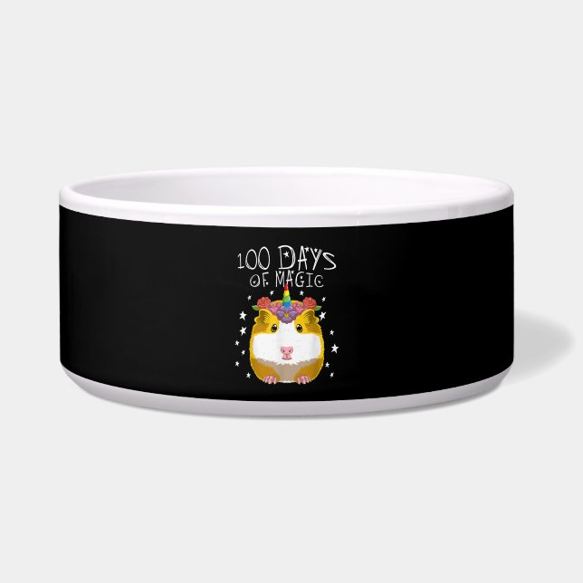 cute guinea pig unicorn 100 days of magic in schoo bowl (Front)