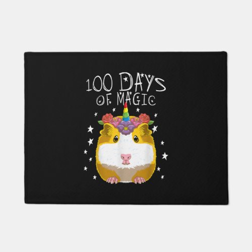 cute guinea pig unicorn 100 days of magic in schoo doormat