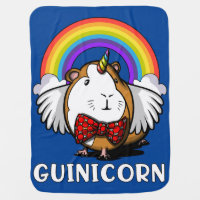 Cute Guinea Pig Unicorn Cavy Pet Rainbow Baby Blanket