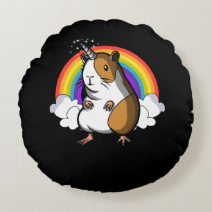 Cute Guinea Pig Unicorn Cavy Pet Round Pillow