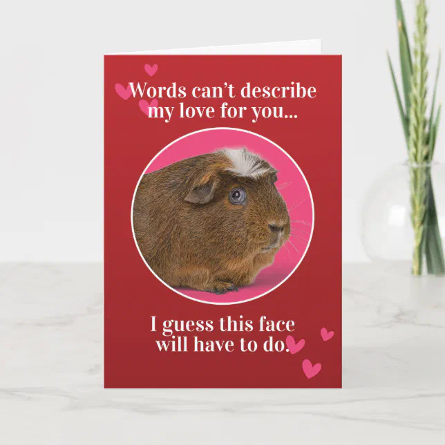 Cute Guinea Pig Valentines Day Holiday Card | Zazzle