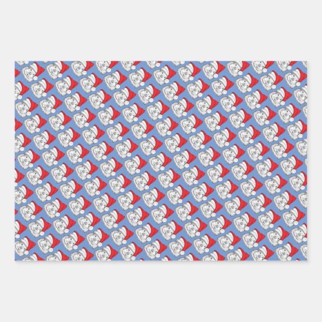 Cute Guinea Pig with Christmas hat, personalized  Wrapping Paper Sheets (Front 3)