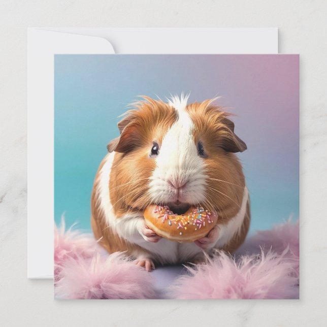 Cute Guinea Pig With Donut Pastel Gradient  (Front)