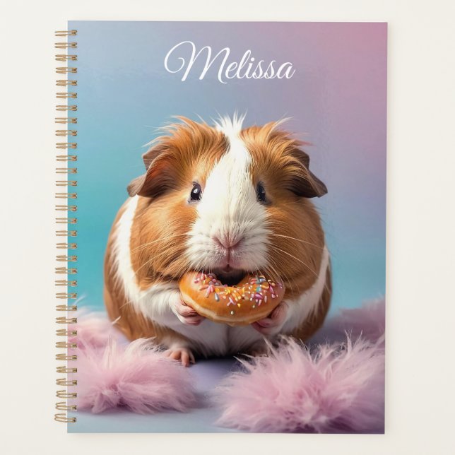 Cute Guinea Pig With Donut Pastel Gradient  Planner (Front)