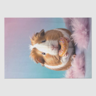 Cute Guinea Pig With Donut Pastel Gradient  Tissue Paper
