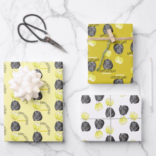 Cute Guinea Pig Yellow Balloons Custom Birthday  Wrapping Paper Sheets