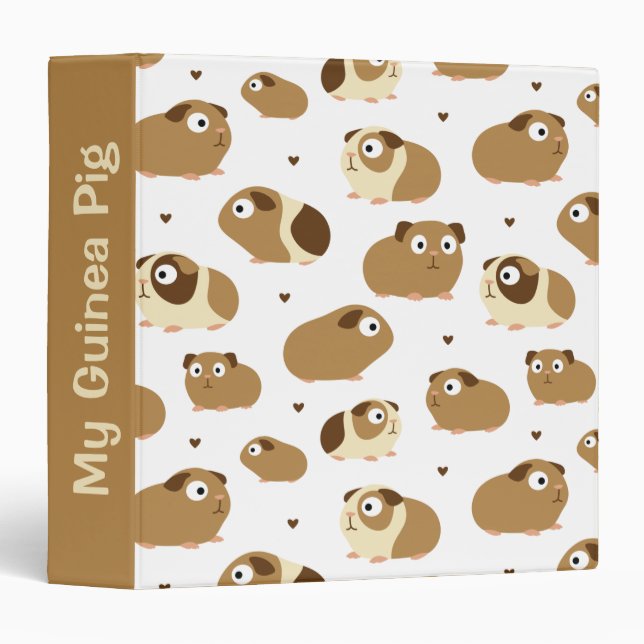 Cute Guinea Pigs 3 Ring Binder (Front/Spine)