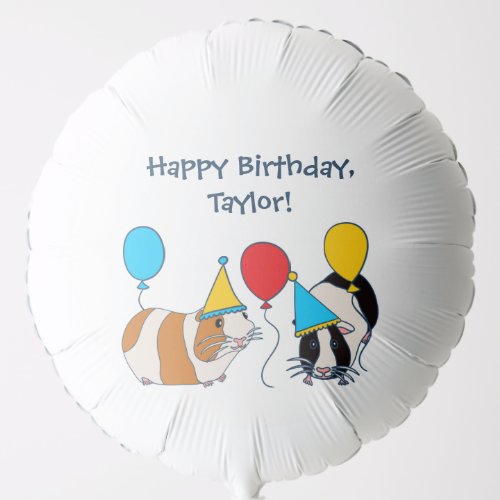 Cute Guinea Pigs and Balloons Personalized