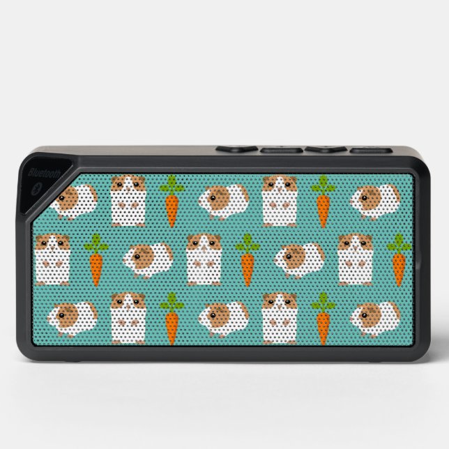 Cute Guinea Pigs and Carrots Pattern Blue Bluetooth Speaker (Front)