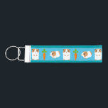 Cute Guinea Pigs and Carrots Pattern Blue Wrist Keychain<br><div class="desc">Adorable guinea pigs and carrots pattern on a bright blue background.</div>