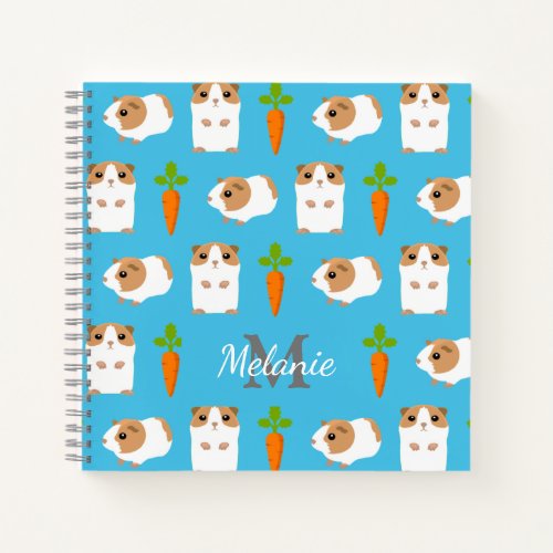 Cute Guinea Pigs and Carrots Personalised Notebook