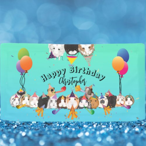 Cute Guinea Pigs  Balloons Birthday Banner