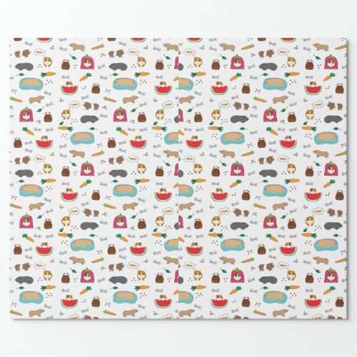 Cute Guinea Pigs Cavy Pets Wrapping Paper
