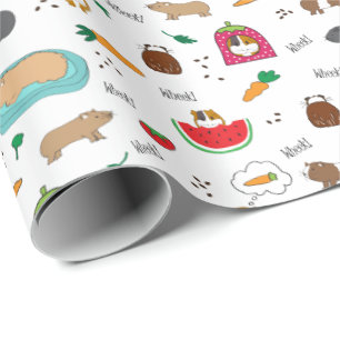 Cute Guinea Pigs Cavy Pets Wrapping Paper
