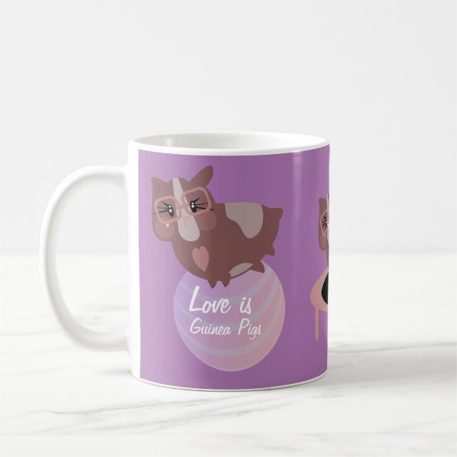 Cute Guinea Pigs Exercising Coffee Mug (Left)